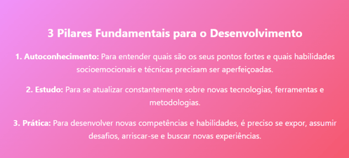 3 pilares para desenvolver sua carreira